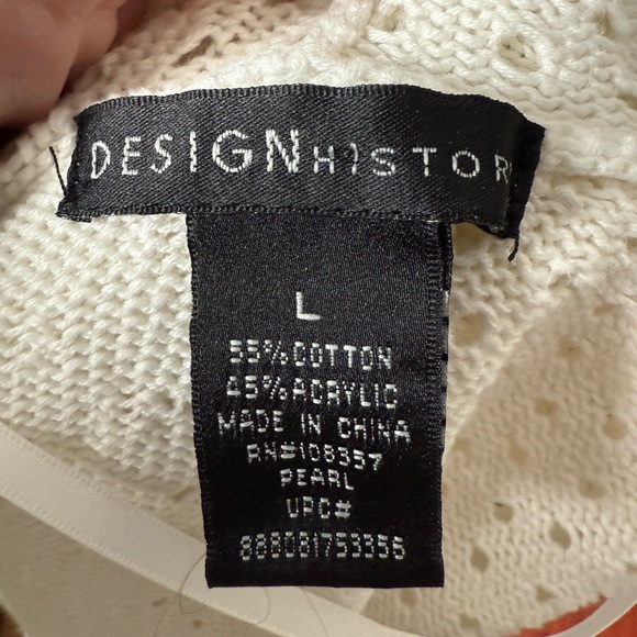 Design History Womens Sz L Open Front Knit Flowing Cardigan in Pearl - Picture 4 of 4